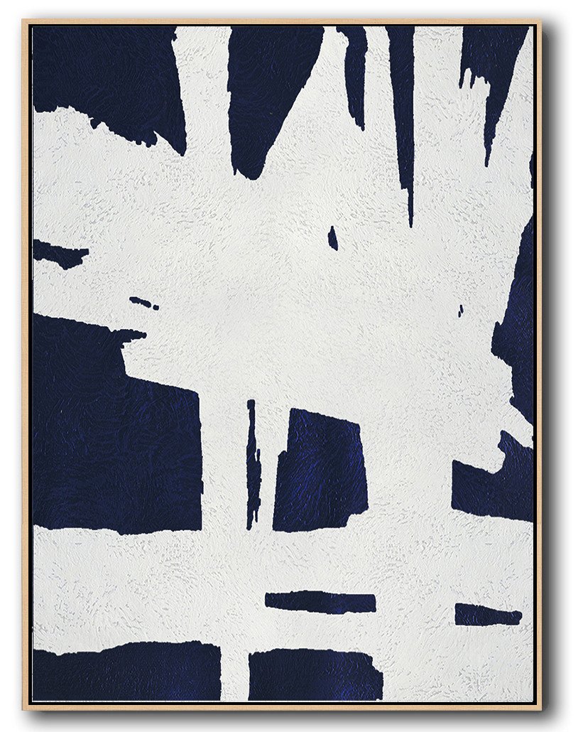 Large Abstract Painting Canvas Art,Navy Blue Abstract Painting Online,Custom Canvas Wall Art